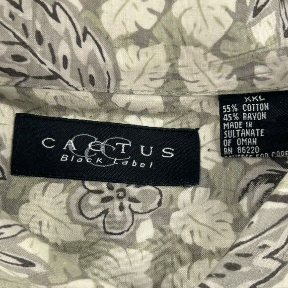 Cactus Black Label Men’s XXL Hawaiian Style Button Up Short Sleeve Shirt - Picture 4 of 16